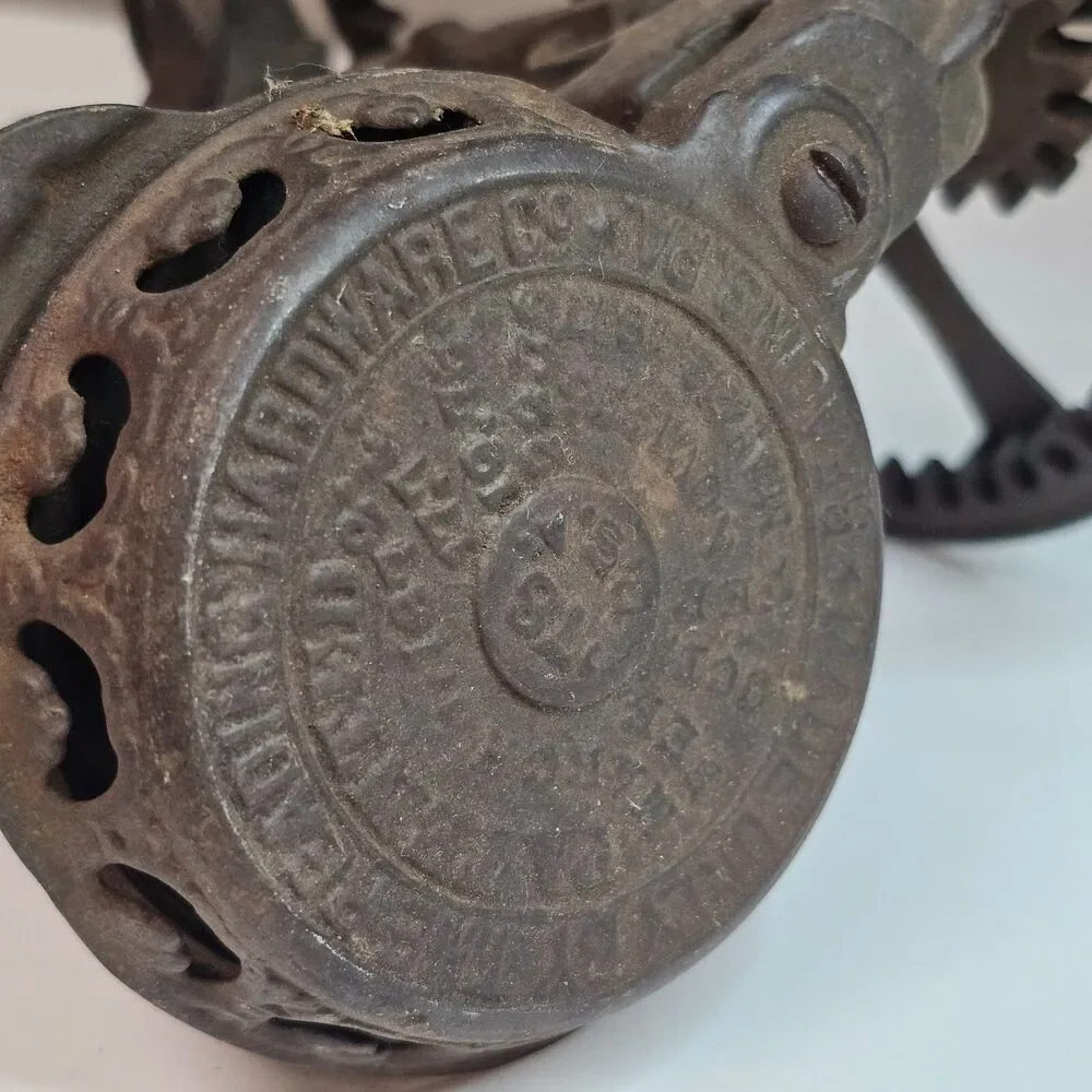 Vtg Cast Iron Apple Peeler Reading Hardware Co '78 PA Keystone Primitive Decor